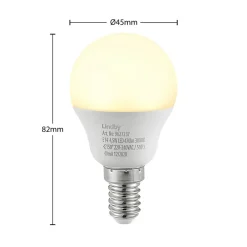 Lindby Led Pærer > LED-pære E14 G45 4,5W 3.000K opal sæt med 3 stk
