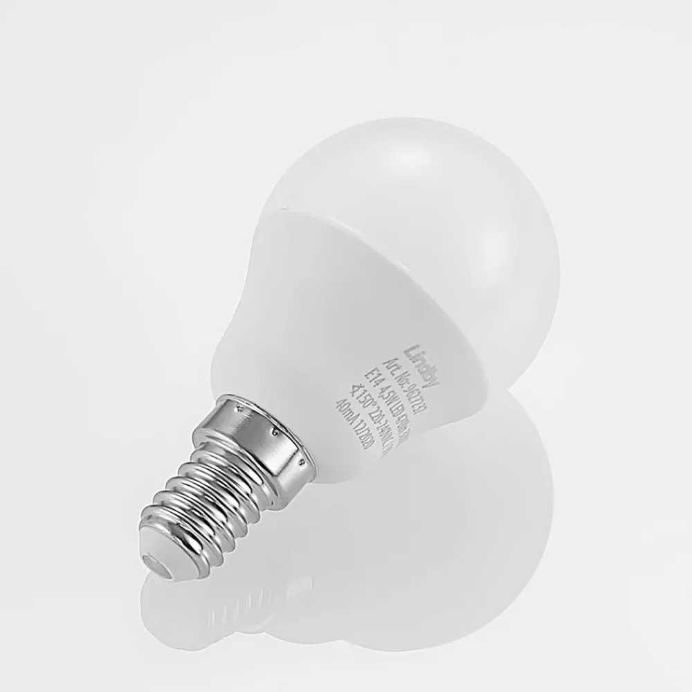 Lindby Led Pærer > LED-pære E14 G45 4,5W 3.000K opal sæt med 2 stk