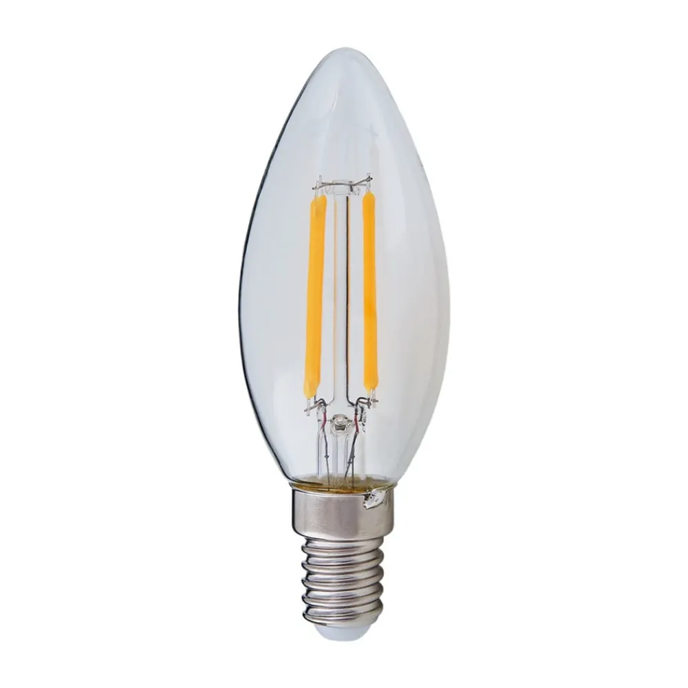 Lindby Filament Pære|Led Pærer > LED-pære, stearinlys, E14, 4W, klar, 2700K