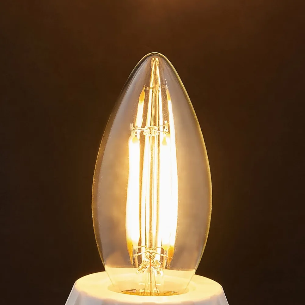 Lindby Filament Pære|Led Pærer > LED-pære, stearinlys, E14, 4W, klar, 2700K