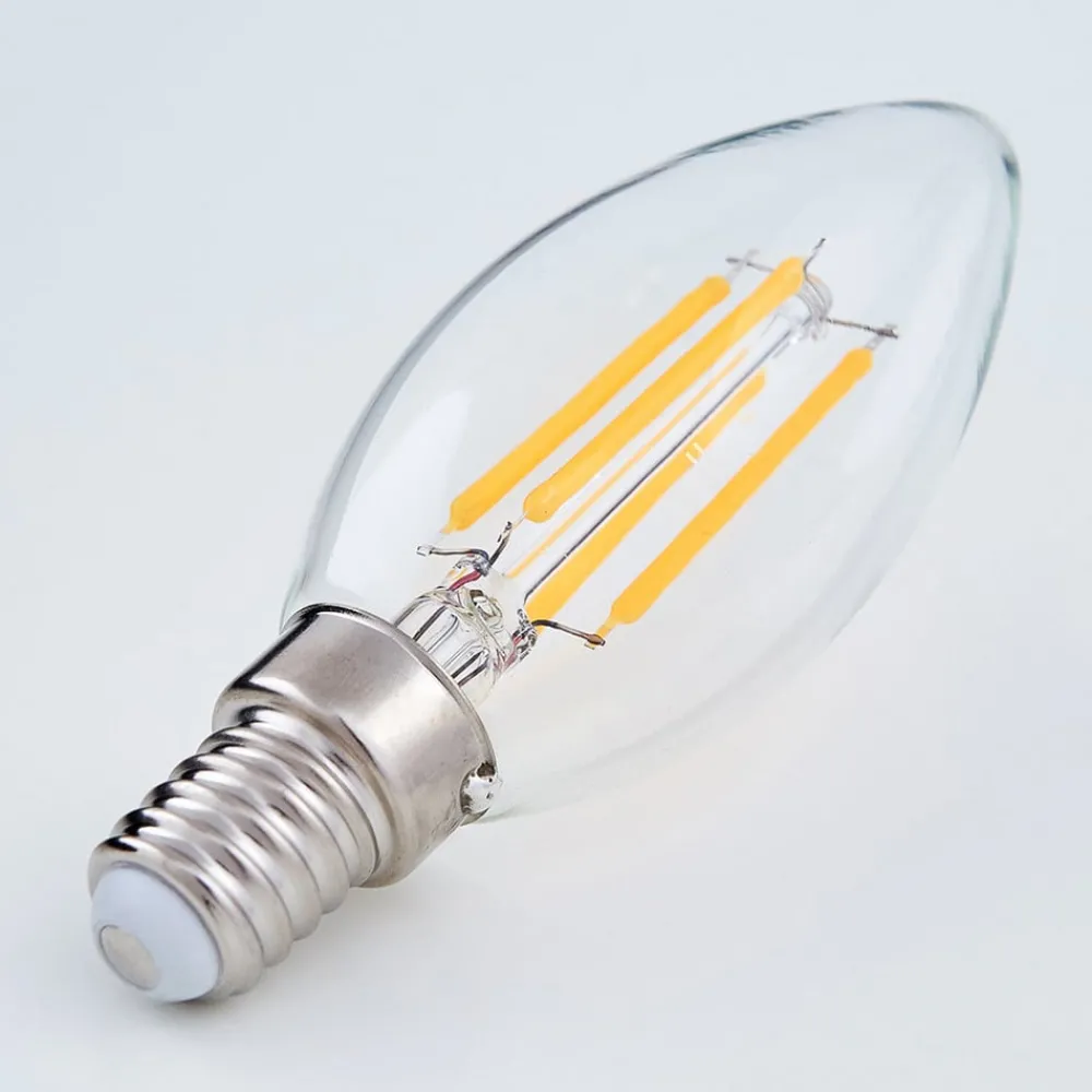 Lindby Filament Pære|Led Pærer > LED-pære, stearinlys, E14, 4W, klar, 2700K
