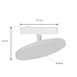 Lindby Skinnesystem > LED-skinnelampe Lumaro, hvid, aluminium, 48V, dæmpbar