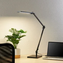 Lindby Arbejdsrum/Kontor|Bordlamper > LED-skrivebordslampe Antisa, sort, CCT, dæmpbar