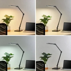 Lindby Arbejdsrum/Kontor|Bordlamper > LED-skrivebordslampe Antisa, sort, CCT, dæmpbar