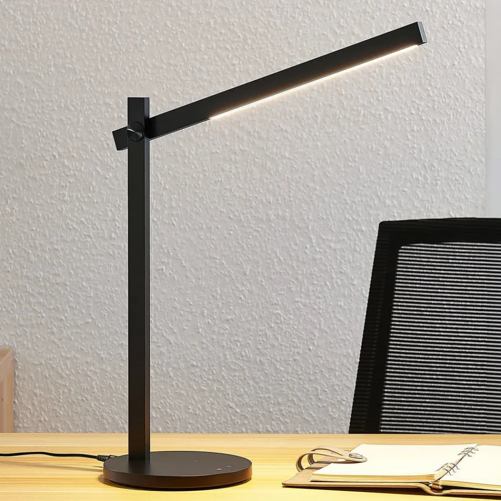 Lindby Arbejdsrum/Kontor|Bordlamper > LED-skrivebordslampe Loretta, 43 cm, sort, CCT