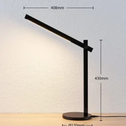 Lindby Arbejdsrum/Kontor|Bordlamper > LED-skrivebordslampe Loretta, 43 cm, sort, CCT