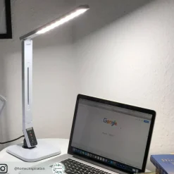 Lindby Arbejdsrum/Kontor|Bordlamper > LED-skrivebordslampe Eleni, hvid, CCT, dæmpbar
