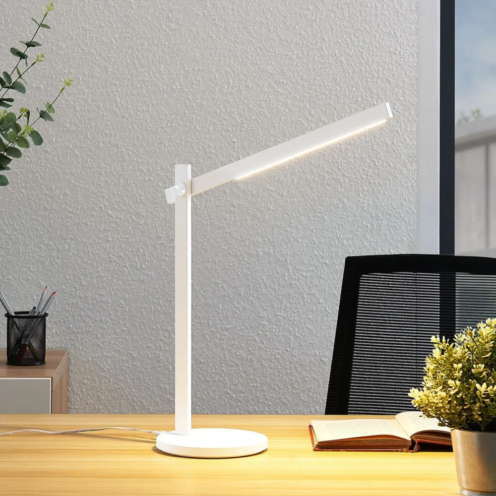 Arbejdsrum/Kontor|Bordlamper ^ Lindby LED-skrivebordslampe Loretta, højde 43 cm, hvid, CCT