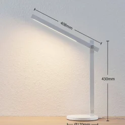 Arbejdsrum/Kontor|Bordlamper ^ Lindby LED-skrivebordslampe Loretta, højde 43 cm, hvid, CCT