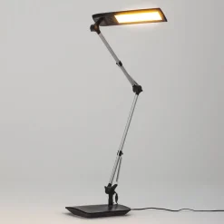 Arbejdsrum/Kontor|Bordlamper ^ Lindby LED-skrivebordslampe Felipe, sort, klemmefod