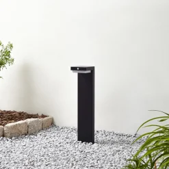 Solcelle Lampe Med Sensor|Sokkellamper Med Sensor ^ Lindby LED-sokkellampe Eleazar, sort, aluminium, sensor