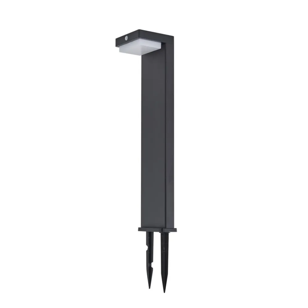 Solcelle Lampe Med Sensor|Sokkellamper Med Sensor ^ Lindby LED-sokkellampe Eleazar, sort, aluminium, sensor