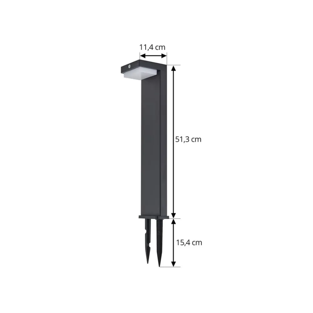 Solcelle Lampe Med Sensor|Sokkellamper Med Sensor ^ Lindby LED-sokkellampe Eleazar, sort, aluminium, sensor