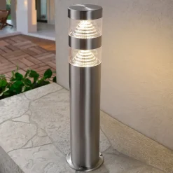 Lindby Terrassebelysning|Sokkellamper > LED-sokkellampe Lanea, 40 cm, grå, stål, IP44