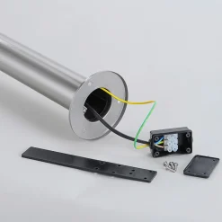 Lindby Terrassebelysning|Sokkellamper > LED-sokkellampe Lanea, 40 cm, grå, stål, IP44
