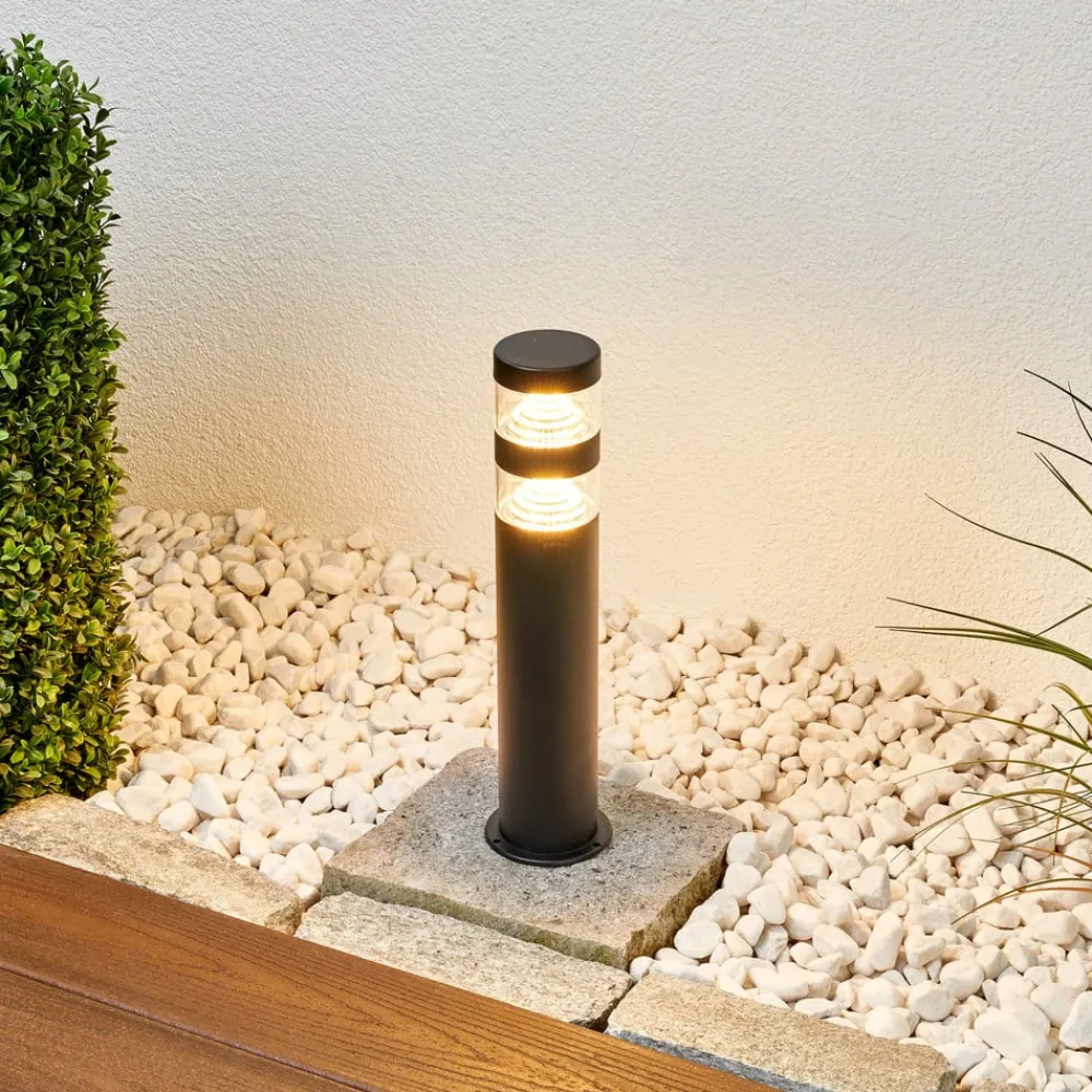 Lindby Terrassebelysning|Sokkellamper > LED-sokkellampe Lanea, 40 cm, sort, stål, IP44