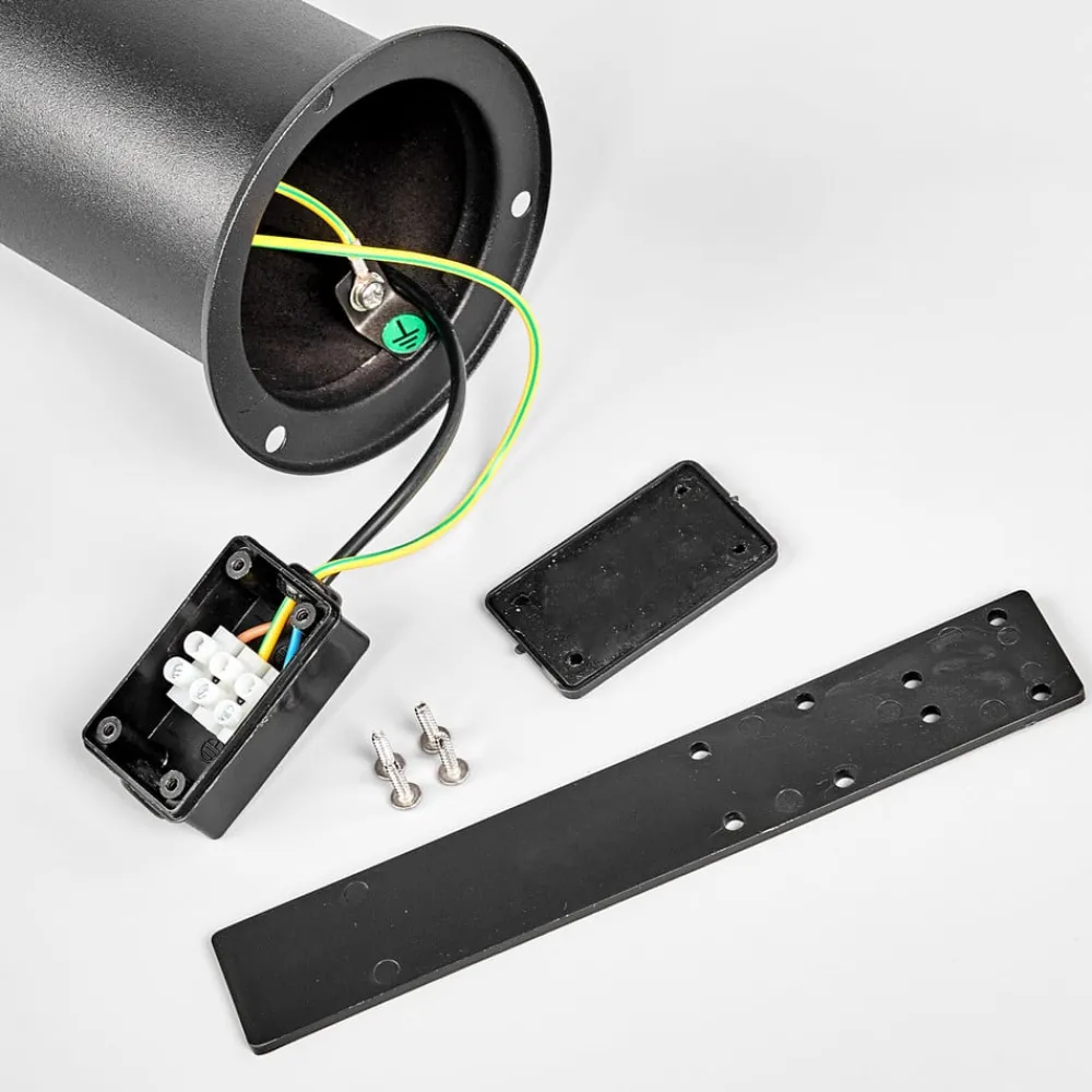 Lindby Terrassebelysning|Sokkellamper > LED-sokkellampe Lanea, 40 cm, sort, stål, IP44