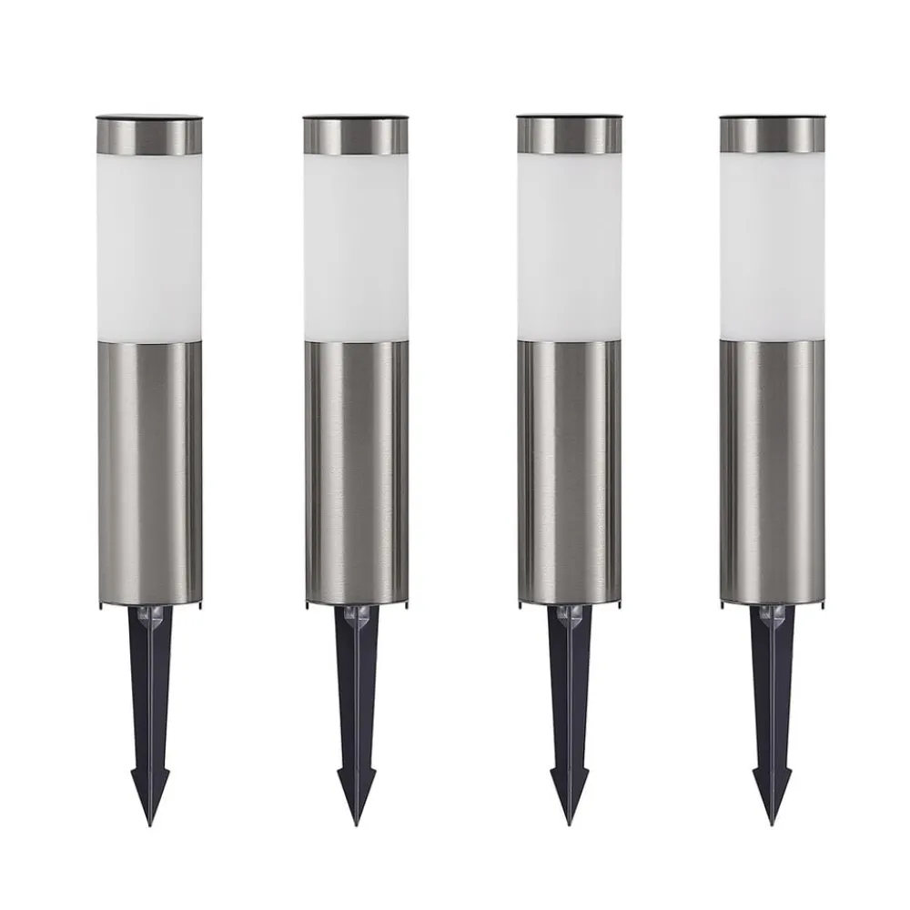 Lindby Solcellelamper|Sokkellamper > LED-sokkellampe, sæt med 4, jordspyd, 31 cm, IP44