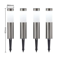 Lindby Solcellelamper|Sokkellamper > LED-sokkellampe, sæt med 4, jordspyd, 31 cm, IP44