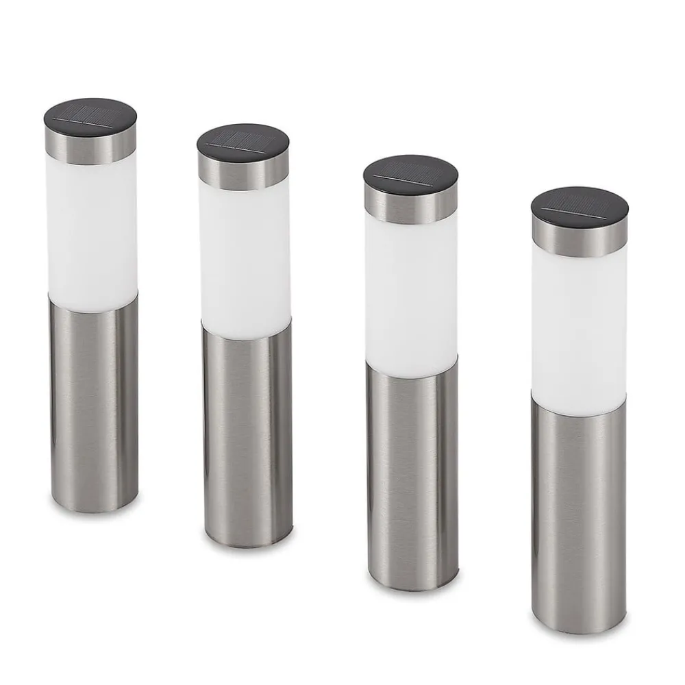 Lindby Solcellelamper|Sokkellamper > LED-sokkellampe, sæt med 4, jordspyd, 31 cm, IP44