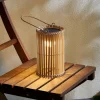 Dekorationsbelysning|Solcellelamper ^ Lindby LED-solcellebordlampe Amaria, bambus, Ø 12 cm
