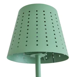 Lindby Dekorationsbelysning|Terrassebelysning > LED-solcellebordlampe Hilario, grøn, jern, genopladeligt batteri