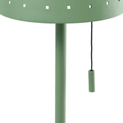 Solcellelamper ^ Lindby LED-solcellegulvlampe Hilario, grøn, jern, genopladeligt batteri