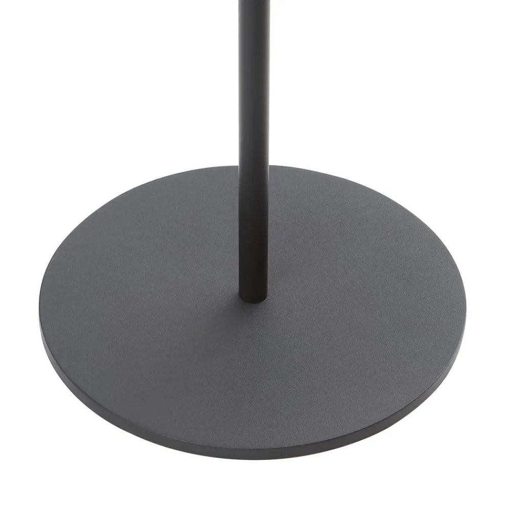 Solcellelamper ^ Lindby LED-solcellegulvlampe Hilario, sort, jern, genopladeligt batteri