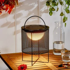 Dekorationsbelysning|Solcellelamper ^ Lindby LED-solcellelampe Achilleas, RGBW, sort