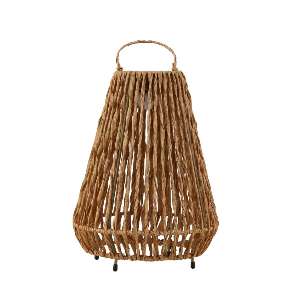 Lindby Dekorationsbelysning|Solcellelamper > LED-solcellelampe Amaria, rattan, lys, Ø 27 cm
