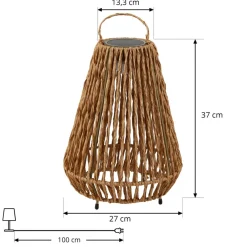 Lindby Dekorationsbelysning|Solcellelamper > LED-solcellelampe Amaria, rattan, lys, Ø 27 cm