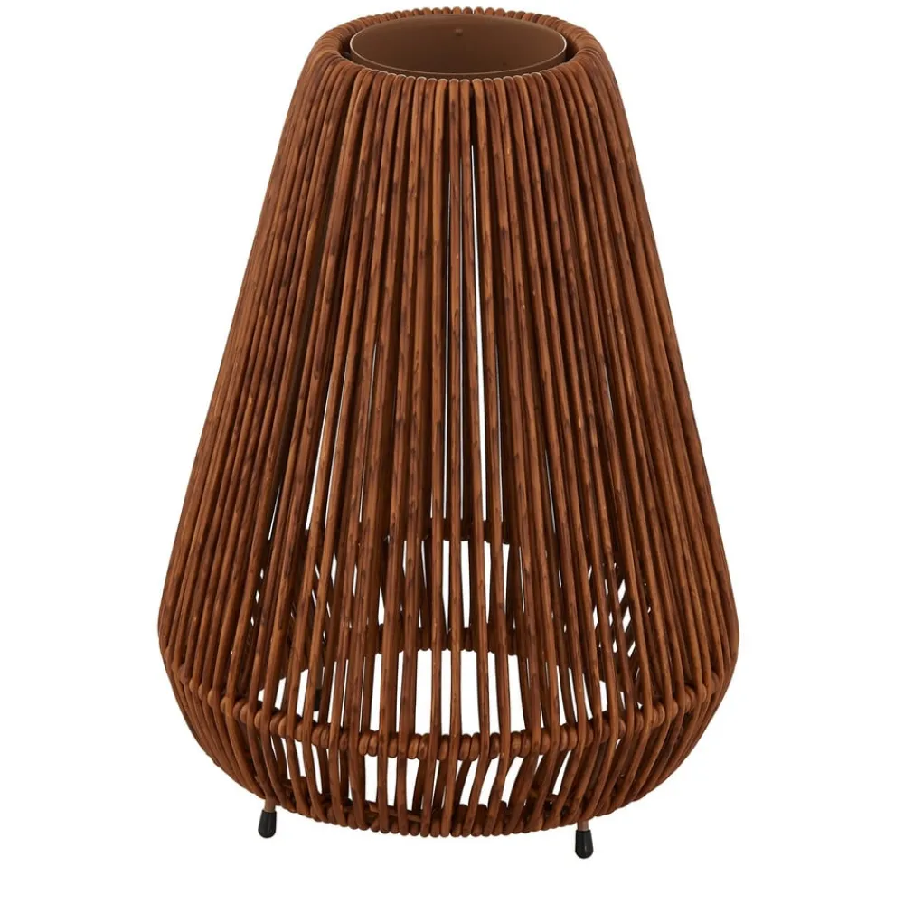Dekorationsbelysning|Solcellelamper ^ Lindby LED-solcellelampe Amaria, rattan, mørk, Ø 27 cm