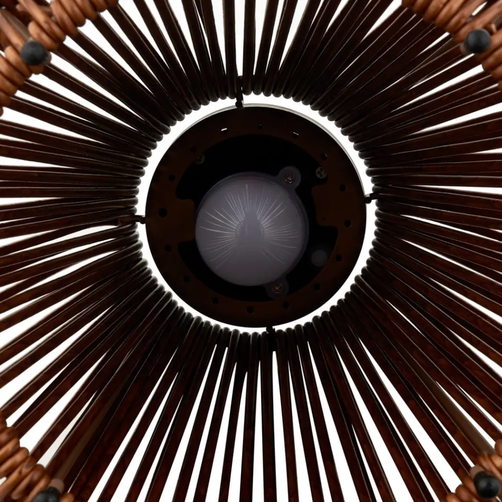 Dekorationsbelysning|Solcellelamper ^ Lindby LED-solcellelampe Amaria, rattan, mørk, Ø 27 cm