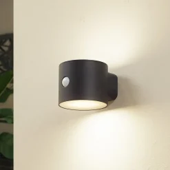 Solcelle Lampe Med Sensor|Væglampe Med Sensor ^ Lindby LED-solcellelampe Amren, sort, ABS, sensor