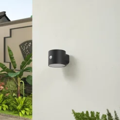 Solcelle Lampe Med Sensor|Væglampe Med Sensor ^ Lindby LED-solcellelampe Amren, sort, ABS, sensor