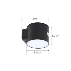 Solcelle Lampe Med Sensor|Væglampe Med Sensor ^ Lindby LED-solcellelampe Amren, sort, ABS, sensor
