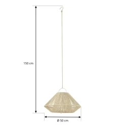 Lindby Udendørs Pendellamper|Solcellelamper > LED-solcellelampe Austas, beige, Ø 50 cm, USB, IP54