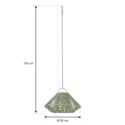 Lindby Udendørs Pendellamper|Solcellelamper > LED-solcellelampe Austas, grøn, Ø 50 cm, USB, IP54