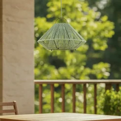Lindby Udendørs Pendellamper|Solcellelamper > LED-solcellelampe Austas, grøn, Ø 50 cm, USB, IP54