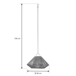 Lindby Udendørs Pendellamper|Solcellelamper > LED-solcellelampe Austas, grå, Ø 50 cm, USB, IP54