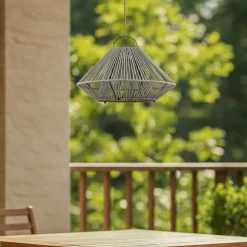 Lindby Udendørs Pendellamper|Solcellelamper > LED-solcellelampe Austas, grå, Ø 50 cm, USB, IP54