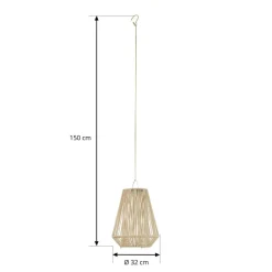 Lindby Udendørs Pendellamper|Solcellelamper > LED-solcellelampe Austas, beige, Ø 32 cm, USB, IP54