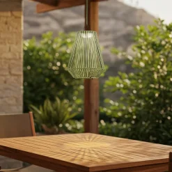 Udendørs Pendellamper|Solcellelamper ^ Lindby LED-solcellelampe Austas, grøn, Ø 32 cm, USB, IP54