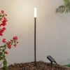 Solcellelamper|Udendørs Spot ^ Lindby LED-solcellelampe Balian, sort, aluminium, 3.000 K