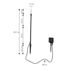 Solcellelamper|Udendørs Spot ^ Lindby LED-solcellelampe Balian, sort, aluminium, 3.000 K