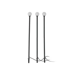 Lindby Solcellelamper|Udendørs Spot > LED-solcellelampe Brindley, sæt med 3, sort, glas