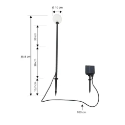Dekorationsbelysning|Solcellelamper ^ Lindby LED-solcellelampe Brindley, sort, glas, IP65