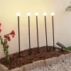 Lindby Solcellelamper|Udendørs Spot > LED-solcellelampe Freydis, sæt med 5, sort, 2.000 K