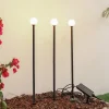 Lindby Dekorationsbelysning|Solcellelamper > LED-solcellelampe Freydis, sæt med 3, sort, 2.000 K