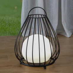 Lindby Dekorationsbelysning|Solcellelamper > LED-solcellelampe Kelda, sort, metal, 38 cm, dæmpbar.